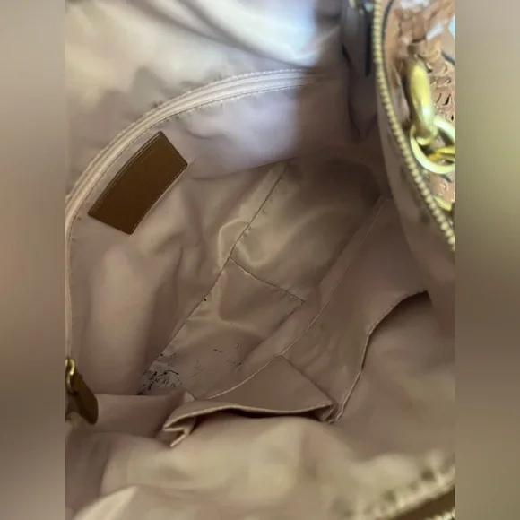 Coach Brown Woven Leather Shoulder Bag - Picture 9 of 14